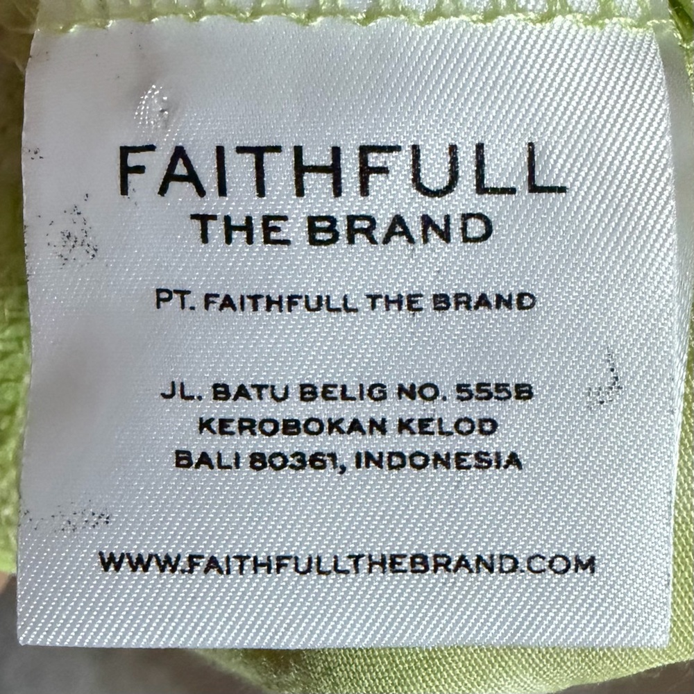 Faithfull The Brand Green Tie Dye Mini Dress Ruffle Vacation Womens Size 4 Small - Picture 9 of 13